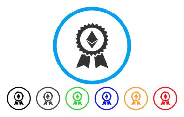 Ethereum Ödülü mühür düz simgesi