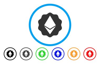 Ethereum rozet mühür düz simgesi