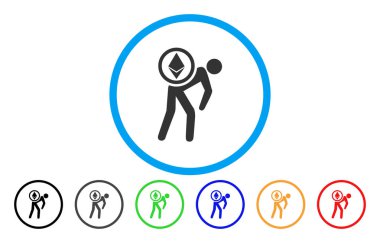 Ethereum kurye adam düz simgesi