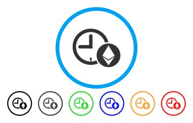 Ethereum kredi saat düz simgesi