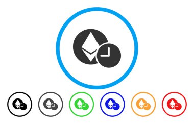 Ethereum kredi saat düz simgesi