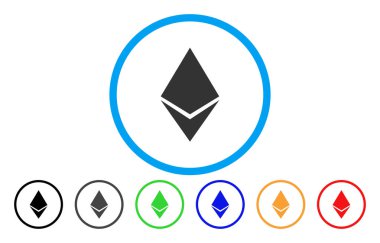 Ethereum kristal düz simgesi