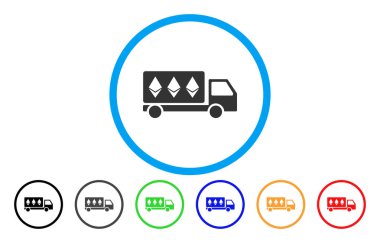 Ethereum teslim araba düz simgesi