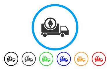 Ethereum teslimat kamyonu düz simgesi