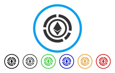 Ethereum diyagramı düz simgesi