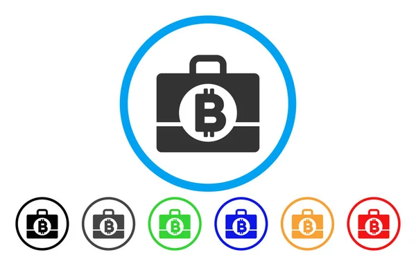 Bitcoin Caja de contabilidad Icono plano — Vector de stock