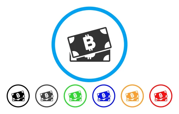 Bitcoin bankjegyek lapos ikon — Stock Vector