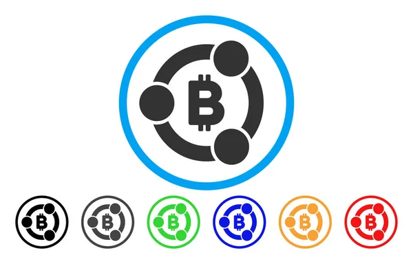 Bitcoin Collaboration Icône plate — Image vectorielle