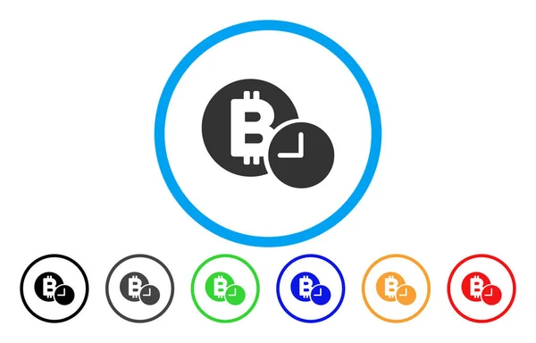 Bitcoin-Gutschrift Zeit flach Symbol — Stockvektor