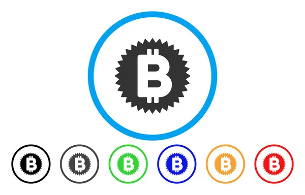 Bitcoin medaille munt platte pictogram — Stockvector