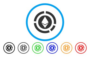 Ethereum diyagramı düz simgesi