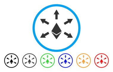 Ethereum emisyon düz simgesi