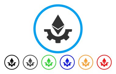Ethereum sanayi vites düz simgesi