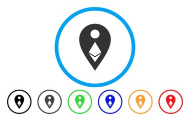 Ethereum harita işaretleyici düz simgesi