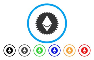 Ethereum madalya para düz simgesi