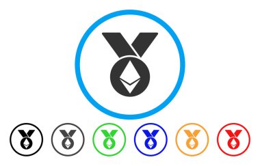 Ethereum madalya şeritler düz simgesiyle