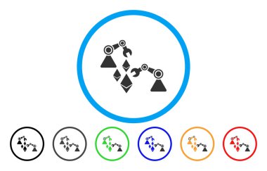 Ethereum madeni Robotik düz simgesi