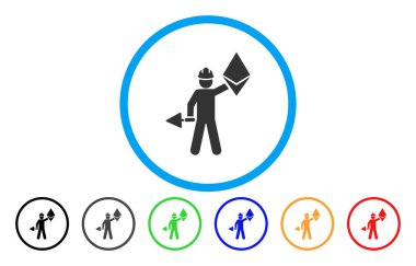 Ethereum madenci düz simgesi