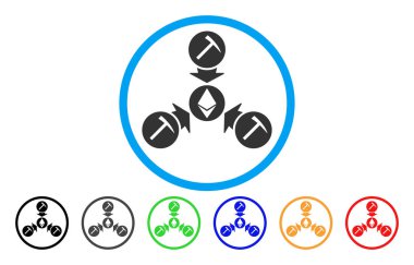 Ethereum araştırma havuzu düz simgesi