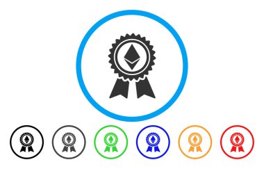 Ethereum ödül madalya düz simgesi