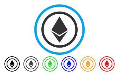 Ethereum düz simgesi yuvarlak