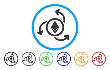 Ethereum kaynak girdap düz simgesi