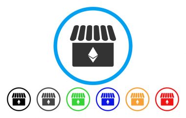 Ethereum mağaza düz simgesi