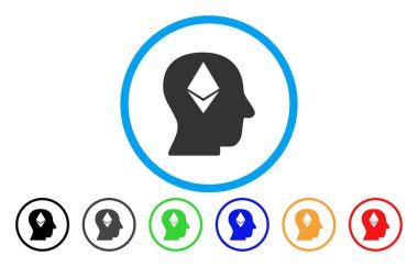 Ethereum düşünme kafa düz simgesi