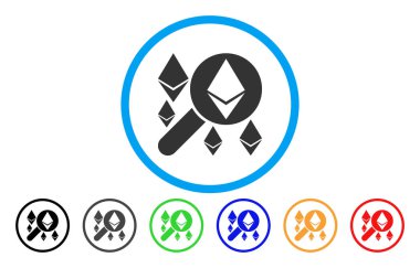 Büyüteç arama Ethereum düz simgesi