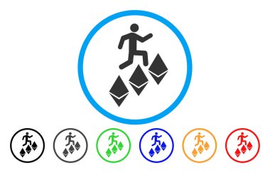 Kişi tırmanma Ethereum düz simgesi
