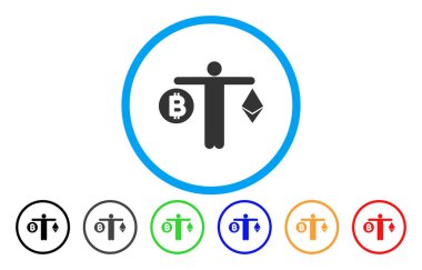 Kişi Karşılaştır Cryptocurrency düz simgesi