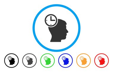 Zaman yönetimi baş düz simgesini