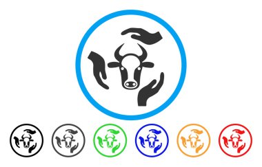 İnek Bakımı el yuvarlak simge
