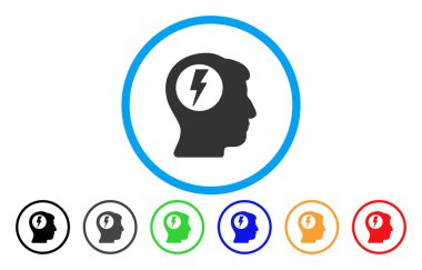 Beyin elektrik çarpması yuvarlak simge