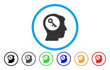 Beyin anahtar simgesi yuvarlak