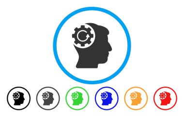 Akıl dişli döndürme yuvarlak simgesi