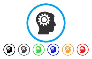 Akıl dişli yuvarlak simge