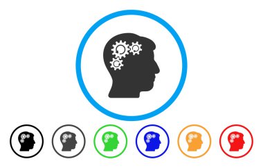 Zihin dişli döndürme yuvarlak simgesi