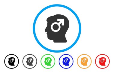 Zihin kudret yuvarlak simge