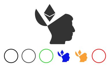 Açık Ethereum zihin yuvarlak simge