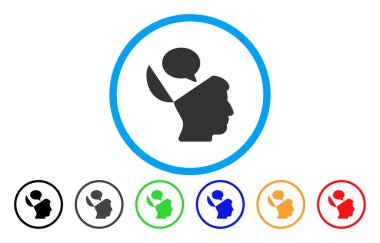 Açık fikirli görüş yuvarlak simge