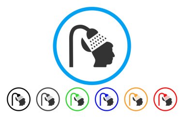 Açık fikirli duş yuvarlak simge