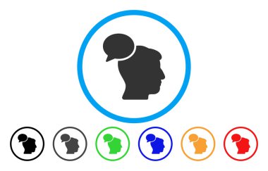 Kişi fikir yuvarlak simge