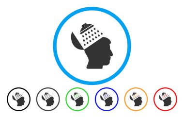 Propaganda beyin duş yuvarlak simge