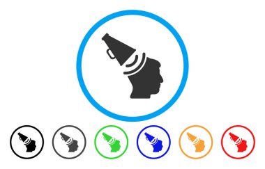 Propaganda megafon yuvarlak simge