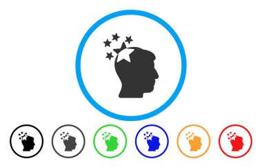 Kafa yuvarlak simge yıldız vurdu