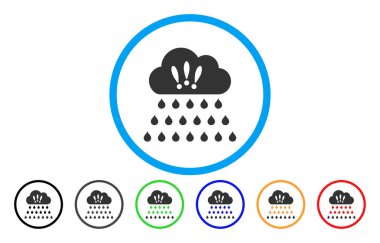 Fırtına yağmur bulutu yuvarlak simge