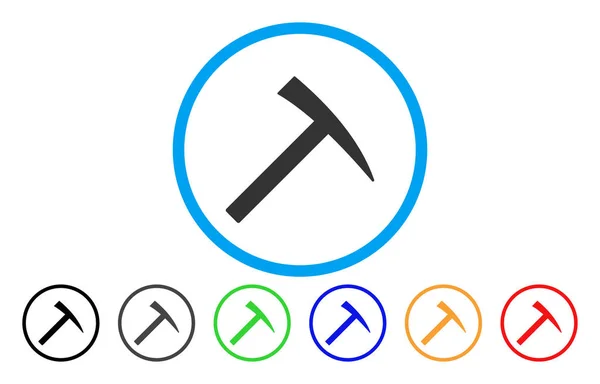 Gruvdrift hammare Flat ikonen — Stock vektor