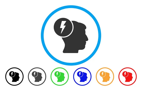 Brain Electricity Rounded Icon — Stock Vector