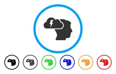 Beyin fırtınası yuvarlak simge